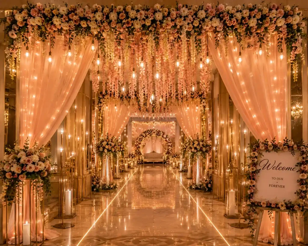 Indoor Wedding Entrance Decoration Ideas