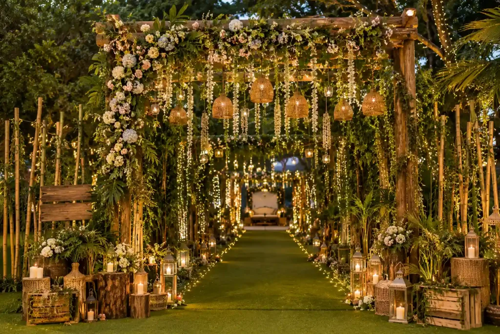 Nature-Inspired Outdoor Wedding Entrance